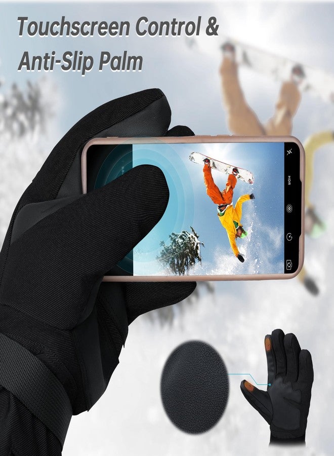MCTi Pro Wrist Support Ski Gloves for Men, Winter Snowboard Gloves with Wrist Guard, Waterproof, 3M Thinsulate Warm, High Abrasion Resistance Black-L - Image 5